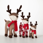 Plush Standing Deer, Set of Three